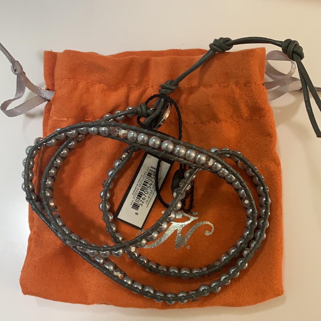 Soft Slate Gray Joseph Nogucci Beaded Bracelet- New